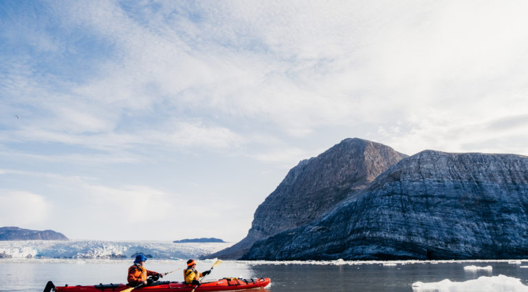 Sea kayaking in Svalbard, in the High Arctic