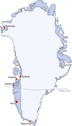 Greenland Arctic Circle map